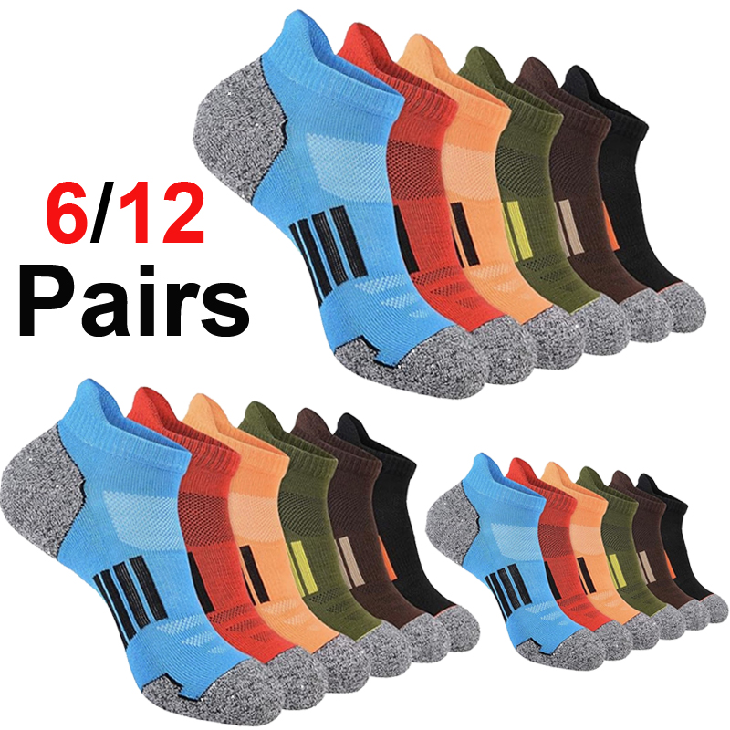 Ankle Sock Low Cut - 6/12 paar heren levendige veelkleurige gestreepte