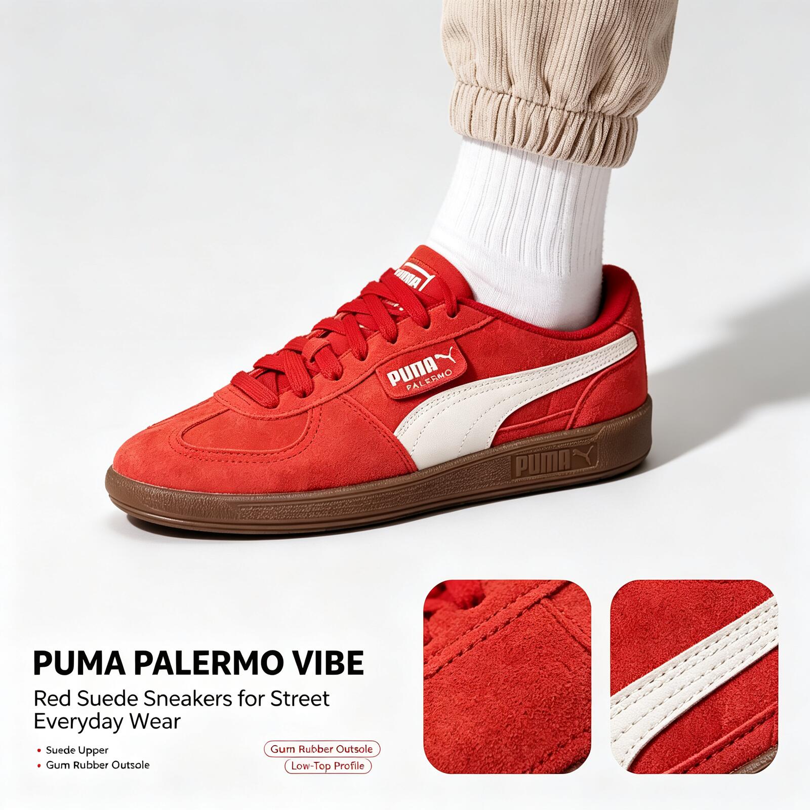 Nieuwe PUMA Palermo Rode Suede - Puma Shoes Suede Classic recensie en prijs